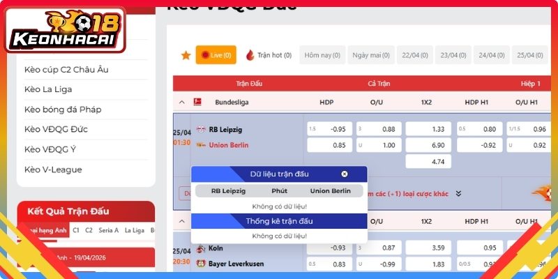 Khái niệm về kèo VĐQG Đức