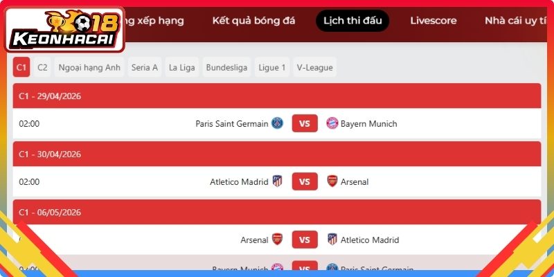 Khái quát chuyên mục lịch thi đấu hấp dẫn